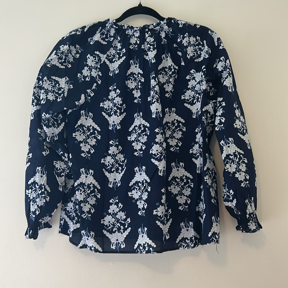 J. Crew Floral Artist Top in Blue Print - Picture 6 of 8